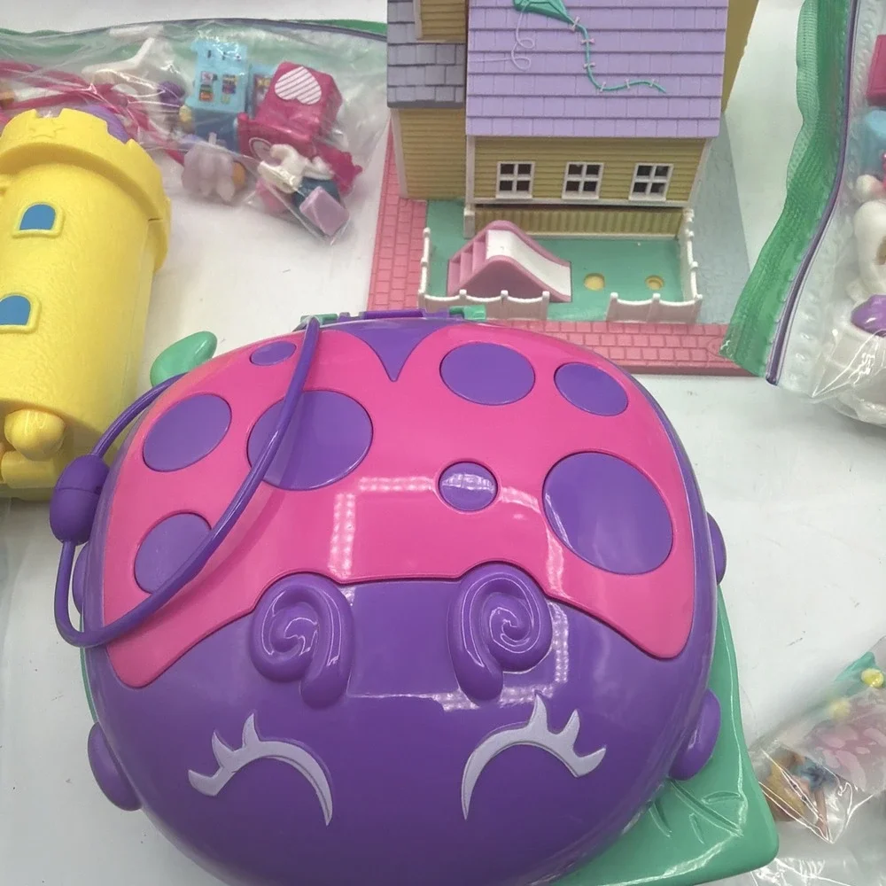 Lot of 7 Polly Pocket Compact Playsets W/  Figures Dolls & Accessories